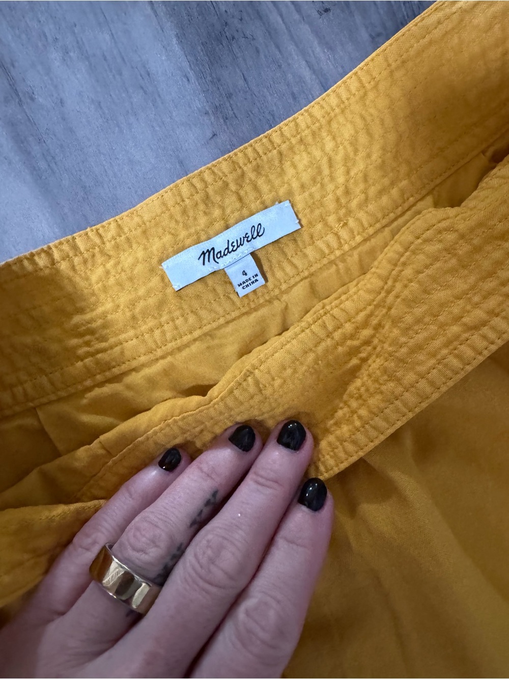 Madewell Mustard Button-Side Midi Skirt - Picture 3 of 8